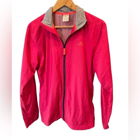 Adidas Medium Full Zip Lined Jacket Size Medium Pink - Picture 1 of 4